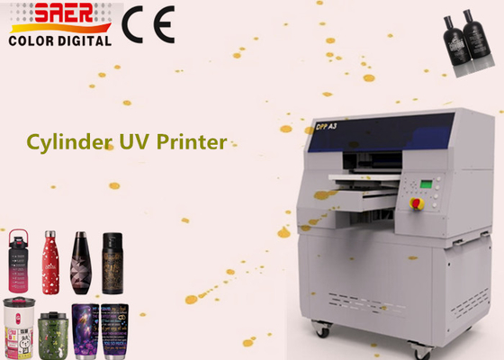 High Speed Rotary UV Printer 360 Round UV Cylinder Printing Machine Untuk botol cangkir cangkir minuman kaleng UV Printing