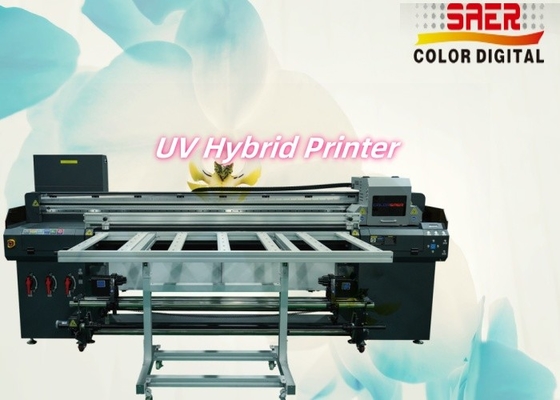 Multifungsi Format Besar Mesin Pencetak Digital Hybrid Inkjet UV Flatbed dan Roll to Roll