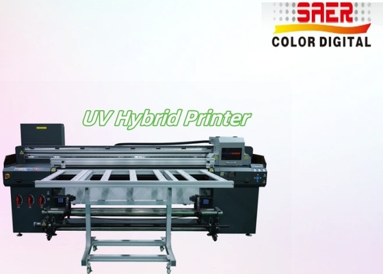 Garansi 1 Tahun Flatbed dan Roll to Roll printer hibrida UV untuk poster banner Sticker Film Langit-langit