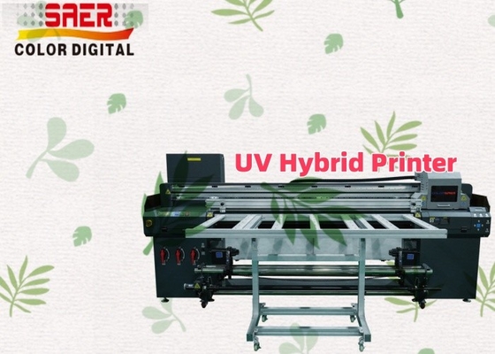 Kualitas Tinggi 1,8m Hybrid UV Printer Flatbed dan Roll to Roll UV Printer Machine untuk Iklan