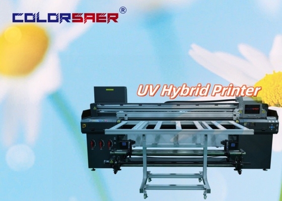1.8m Ukuran besar mesin cetak UV flatbed dan Roll untuk roll semua dalam satu plotter UV hibrida