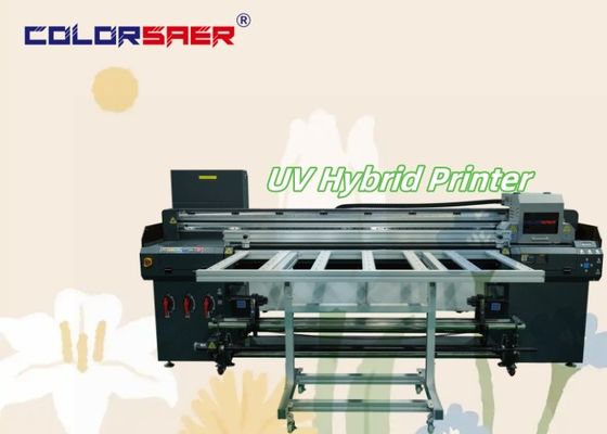 Ukuran besar Plotter Roll to Roll & Flatbed UV Hybrid Printer Plates and Banners Printing Table 1.8m UV Hybrid Printer