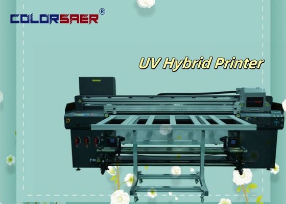 Flatbed dan roll untuk roll semua dalam satu UV Hybrid Printer 6 kaki UV plotter