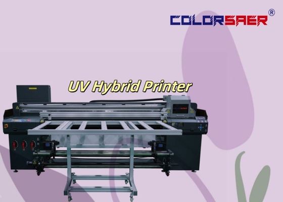6 kaki Flatbed & Roll untuk roll semua dalam satu printer hibrida UV untuk bahan yang berbeda