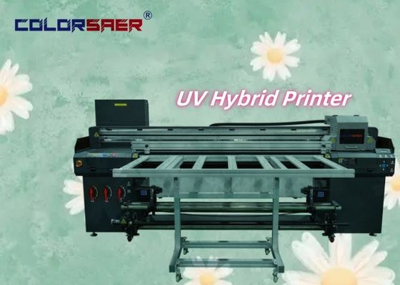 Color Digital High Speed UV Printer Flatbed & Roll To Roll UV Hybrid Printer Mesin