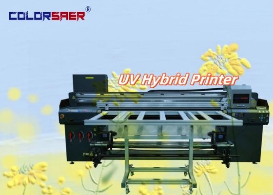Roll to Roll dan Flatbed Self-Adhesive Sticker Printing Machine Transfer PET Film Hybrid UV Printer