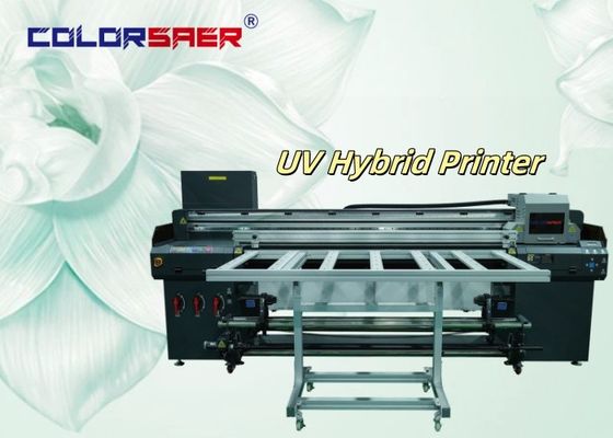 1.8m lebar 3/4 kepala printer Digital UV Inkjet Hybrid Printer untuk roll to roll dan cetak bentuk tidak teratur