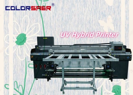 UV Hybrid Printer Flatbed and Roll to Roll Plotter untuk Metal Kayu Kaca Kulit Kanvas Flex Banner Vinyl