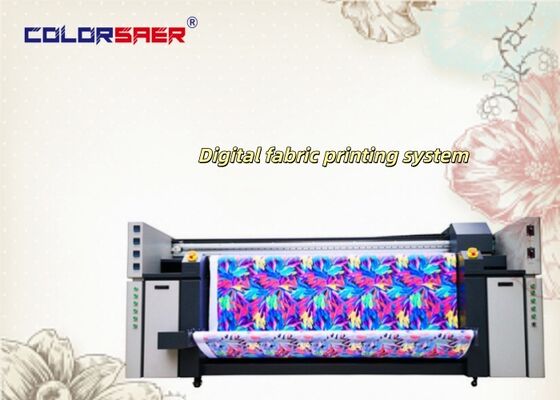 Sistem Pencetakan Tekstil Digital dengan 3 Kepala Pencetakan Epson 2200mm Max Material Lebar dan Warna CMYK Ganda untuk Pencetakan Kain dan Bendera