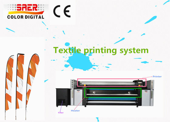 Sistem Pencetakan Inkjet Tekstil 1400DPI Dengan 4 Potongan Kepala Cetak