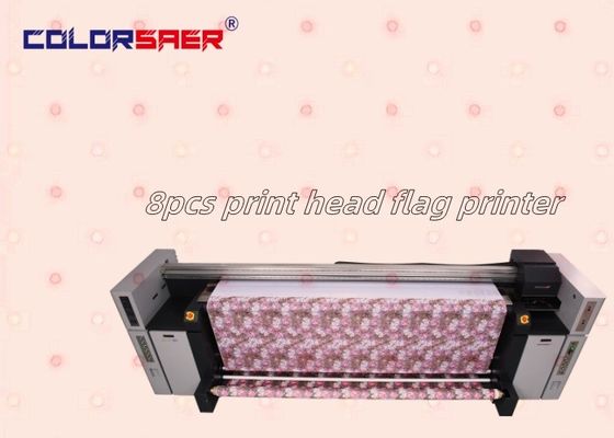 3.2m Custom Print Cotton High Speed Fabric Flag Printing Machine For Teardrop Flags With 8pieces I3200A1 Print Head