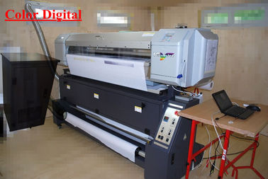 Polyester Tekstil Mutoh Sublimasi Printer Inkjet Printer Roll To Roll Dual CMYK Warna
