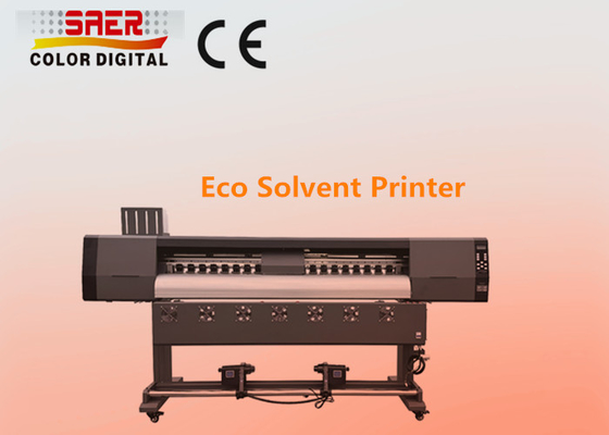 Kecepatan Tinggi 1.8m Digital Vinyl Printer Eco Solvent Inkjet Plotter Printer Double Head