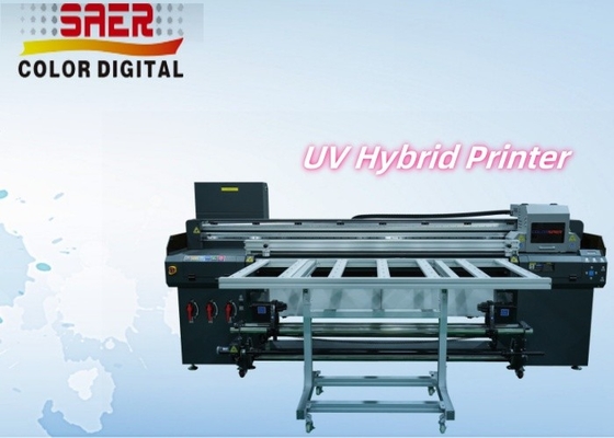 Printer UV Format Besar 1,8m Hybrid UV Roll To Roll Dan Flatbed All-in-One Printer