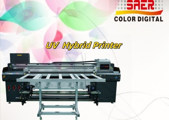 Mesin Pencetakan Flatbed Digital UV Wallpaper Banner Poster Hybrid Led Inkjet UV Roll to Roll & Flatbed