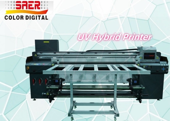 Mesin Pencetakan Flatbed Digital UV Wallpaper Banner Poster Hybrid Led Inkjet UV Roll to Roll & Flatbed