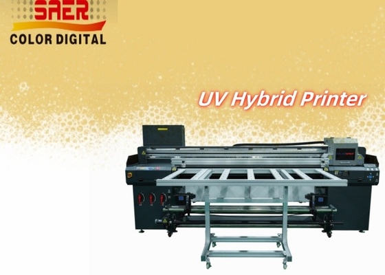 SAER 1.8m Hybrid UV Printer Untuk Berbagai Bahan KT Board / PVC / Soft Film / Kulit