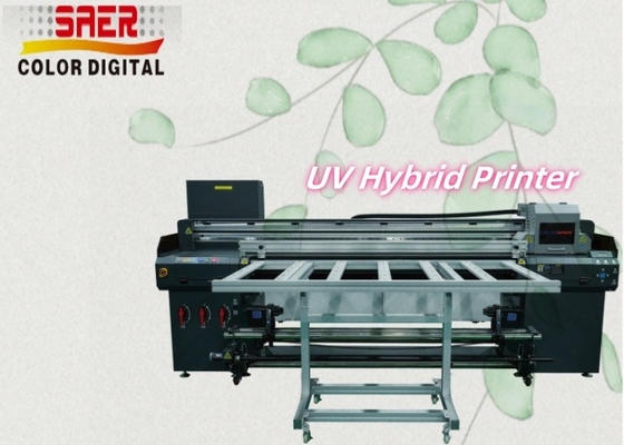 Industri 1,8m UV Hybrid Roll To Roll Flatbed Printer Dengan Resolusi Tinggi