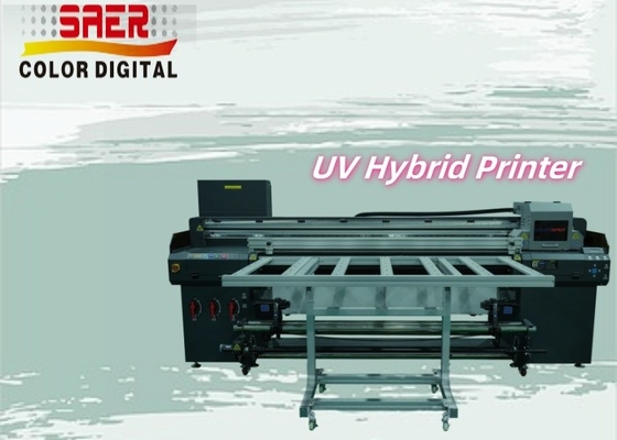 Roll To Roll Dan Flatbed UV Printer CMYK Putih Varnish UV Mesin Pencetakan
