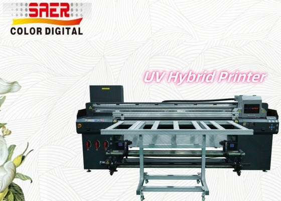 SAER Flatbed And Roll to Roll Hybrid UV Sticker Glass Printing Machine Mesin cetak stiker kaca