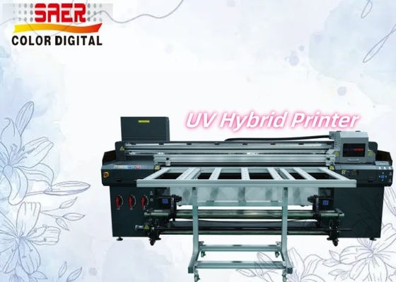 UV Hybrid Printer 3 atau 4 Kepala Wide Format Inkjet Printer Flatbed and Roll to Roll Mesin Pencetakan UV