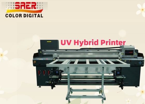 Otomatis High Speed Flatbed dan Roll to Roll All-in-one Inkjet Printer Mesin Pencetakan UV Hybrid
