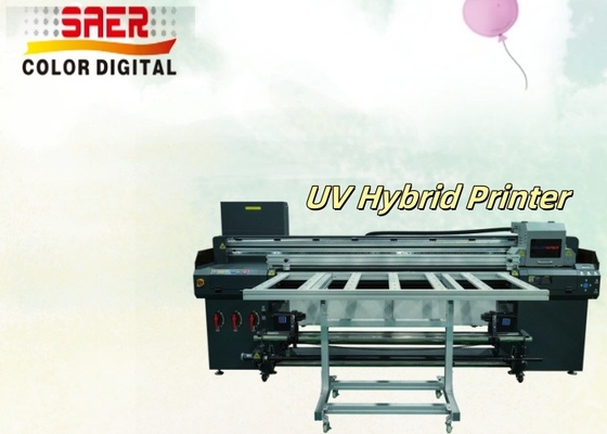 1.8M UV Hybrid Printer Untuk Kaca / Wallpaper / Keramik UV Printing Machine