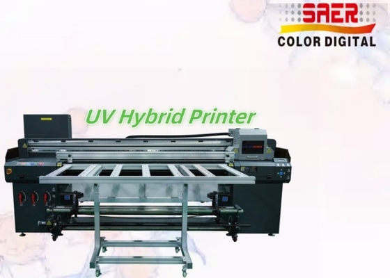 Kualitas Tinggi 1,8m Hybrid UV Printer Flatbed dan Roll to Roll UV Printer Machine untuk Iklan