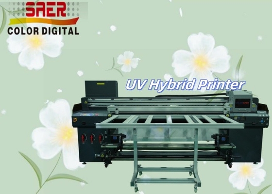 Flatbed And Roll To Roll UV Hybrid All In One Printer Multicolor Mesin Pencetakan UV