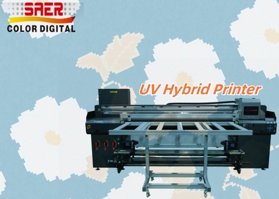Flatbed And Roll To Roll All-in-one Inkjet Printer Mesin cetak hibrida UV