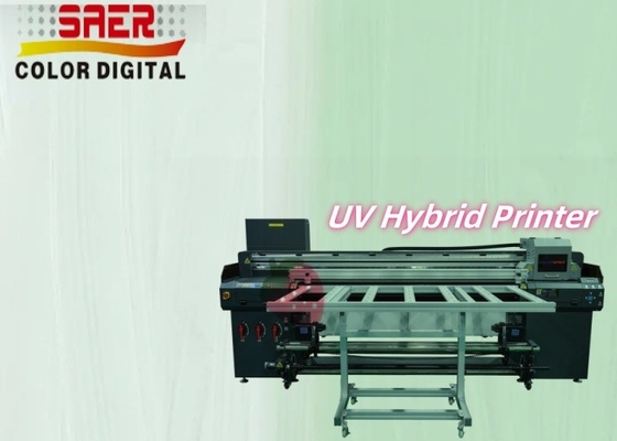 Flatbed And Roll To Roll All-in-one Inkjet Printer Mesin cetak hibrida UV