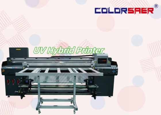 1.8m Ukuran besar mesin cetak UV flatbed dan Roll untuk roll semua dalam satu plotter UV hibrida