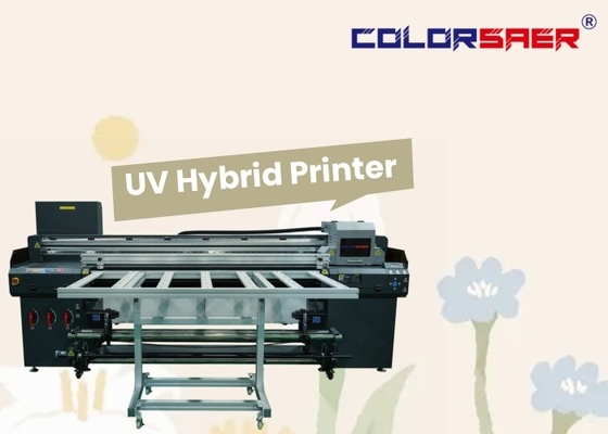 1.8m Format Besar Flatbed dan Roll to Roll UV Hybrid Printer untuk bahan yang berbeda