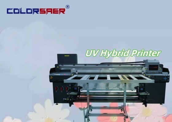1.8m Format Besar Flatbed dan Roll to Roll UV Hybrid Printer untuk bahan yang berbeda