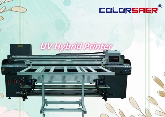 Digital Printing Plotter UV Hybrid PVC Banner Leather Wide Large Format Inkjet Printer Mesin UV Varnish