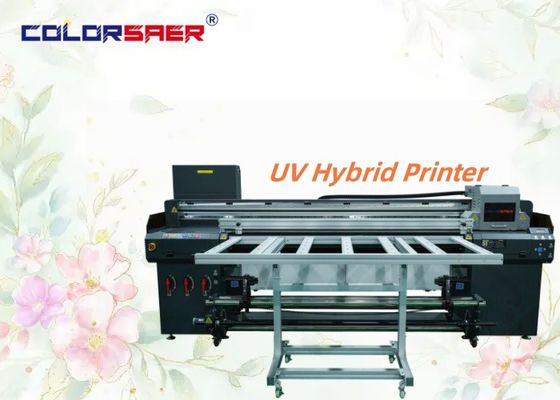 Mesin pencetakan UV digital 6 kaki dengan flatbed resolusi tinggi dan plotter hibrida UV roll to roll