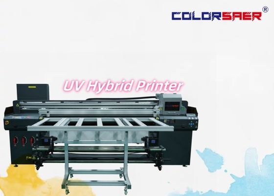 Mesin pencetakan UV digital 6 kaki dengan flatbed resolusi tinggi dan plotter hibrida UV roll to roll