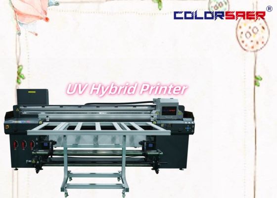 Ukuran besar Plotter Roll to Roll & Flatbed UV Hybrid Printer Plates and Banners Printing Table 1.8m UV Hybrid Printer