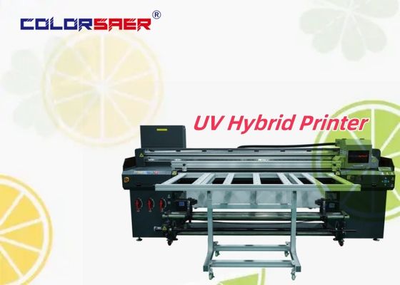 6 kaki UV Printer Roll To Roll & Flatbed Hybrid UV Printer Untuk Karton, Kaca, Stiker, Stiker Super Transparan