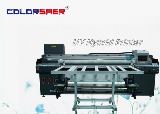 Mesin cetak inkjet hibrida UV otomatis digital 6 kaki roll to roll dan flatbed