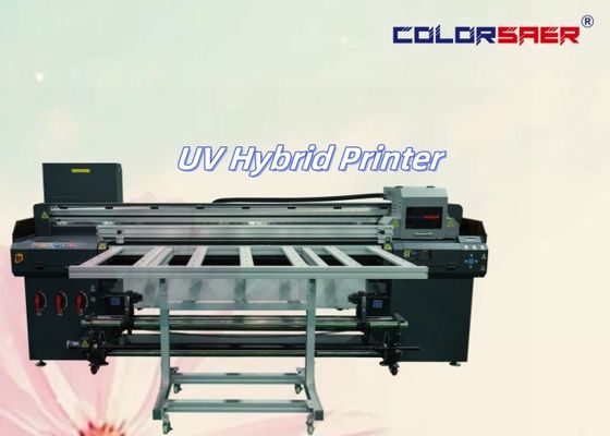 Flatbed dan roll untuk roll semua dalam satu UV Hybrid Printer 6 kaki UV plotter