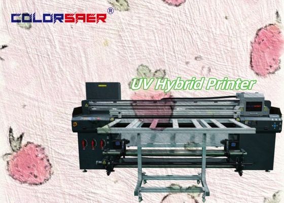 Mesin Pencetakan UV Tingkat Industri Otomatis Flatbed And Roll To Roll UV Hybrid Plotter