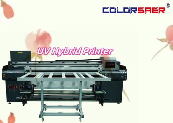 Mesin Pencetakan UV Tingkat Industri Otomatis Flatbed And Roll To Roll UV Hybrid Plotter