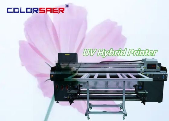 Mesin Pencetakan Inkjet UV Berwarna Format Besar Roll To Roll And Flatbed UV Hybrid Plotter
