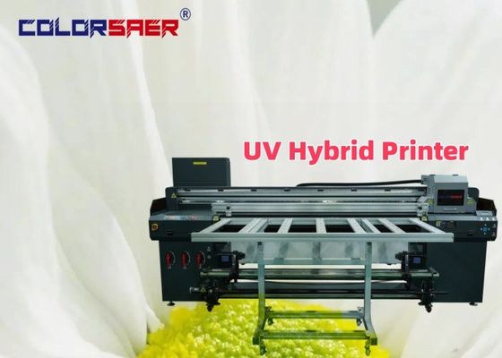 Mesin Pencetakan Inkjet UV Berwarna Format Besar Roll To Roll And Flatbed UV Hybrid Plotter
