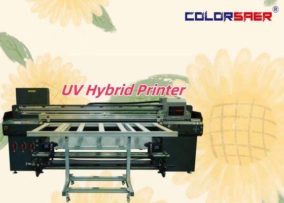 Printer Inkjet UV Bisnis Kecil Flatbed Dengan Roll To Roll Printer Hibrida UV Untuk Bahan yang Berbeda