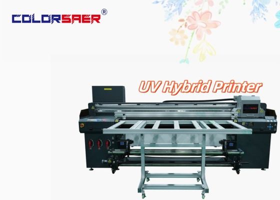 UV Hybrid Printer Color SAER Flatbed With Roll to Roll I3200 New UV Plotter untuk bahan yang berbeda