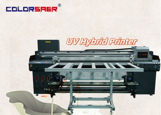 Shanghai Manufacturer Digital Hybrid UV Plotter Wide Format Printer 6 Feet Roll To Roll Dengan Flatbed UV Hybrid Printer
