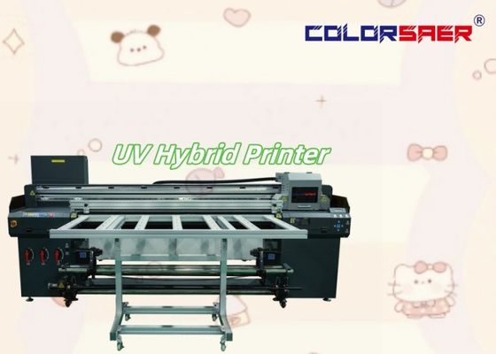 Digital UV Inkjet Hybrid Printer Print Size 1.8m Dengan Roll to Roll dan Irregular Shape Printing