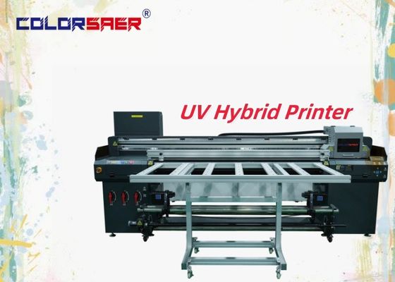 1.8m lebar 3/4 kepala printer Digital UV Inkjet Hybrid Printer untuk roll to roll dan cetak bentuk tidak teratur